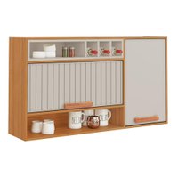 Armário de Cozinha Aéreo 1,20m 2 Portas com Nicho e Garrafeiro Núbia Itatiaia