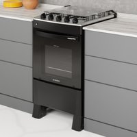 Fogão 4 Bocas a Gás com Tampa Bivolt Premium Plus Realce CR227 Preto