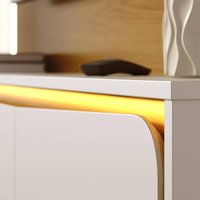 Painel Suspenso Para TV 65 Pol 180 cm Tahiti Com Led Freijo Off White Matte CLB
