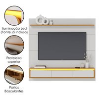 Painel Suspenso Para TV 65 Pol 180 cm Tahiti Com Led Off White Matte Naturale CLB