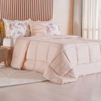 Edredom Prime Casal 3D Embossed 100% Poliéster 180x220cm Avelã Leve