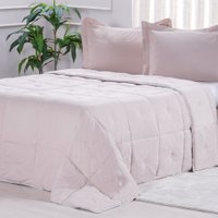 Edredom Casal Toque de Plumas 260 Fios New 180x220cm Tessi Argila