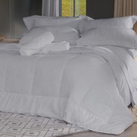 Edredom Queen Suíte 100% Poliéster 240x260cm Tessi Cinza Fog