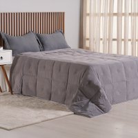 Edredom King Toque de Plumas 260 Fios New 240x260cm Tessi Ardósia