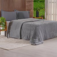 Edredom Casal Plush Sense Dupla Face 100% Poliéster 210x230cm Tessi Ardósia