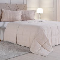 Edredom Queen Toque de Plumas 260 Fios New 220x240cm Tessi Marfim