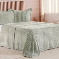 Kit Colcha Casal Luxor Dubble 100% Poliéster 220x240cm Tessi Ramos Verde