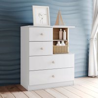 Cômoda Infantil Vanila 4 Gavetas Branco - Henn