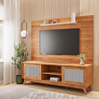 Estante para TV Até 65 Polegadas Serena 2 Portas Mel/Off White - Viero Móveis