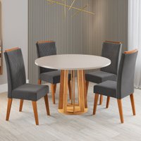 Mesa de Jantar 4 Lugares Foster Mel/Blonde/Cinza - Viero Móveis