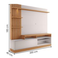 Estante Home Para TV 65 Pol 200 cm Maceio Com Led Freijo Off White CLB