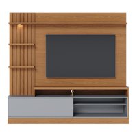 Estante Home Para TV 65 Pol 200 cm Maceio Com Led Freijo Cinza Fosco CLB