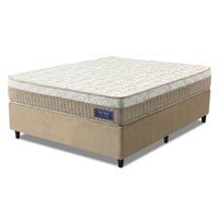Cama Box Colchão Casal Molas Superlastic Euro Pillow Start 138x188x62cm Apolo - Bege