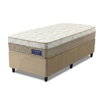 Cama Box Colchão Solteiro Molas Superlastic Euro Pillow Start 88x188x62cm Apolo - Bege