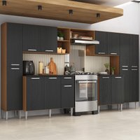 Armário Cozinha Modulada Completa 329,5cm Pequim Top Multimóveis MP3767