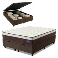 Cama Box Baú Colchão Queen Molas Superlastic Euro Pillow Start 158x198x65cm Apolo