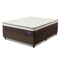 Cama Box Desmontável Colchão Queen Molas Superlastic Euro Pillow Start 158x198x62cm Apolo - Bege/Marrom