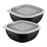 Jogo de Potes Tramontina MixColor Polipropileno Preto 2 Litros 2 Peças