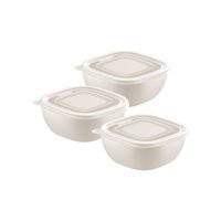 Jogo de Potes Tramontina MixColor Polipropileno Bege 600 ml 3 Peças