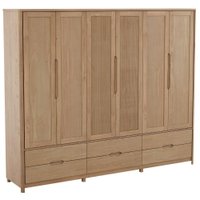 Guarda Roupa Casal Madeira Macica Taeda 6 Portas 262 cm 3307U Tauari Festra