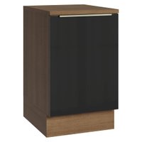 Balcão de Cozinha 50 cm 1 Porta Rustic/Preto Lux Madesa