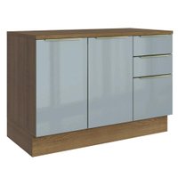 Balcão de Cozinha 120 cm 2 Portas 3 Gavetas Rustic/Cinza Lux Madesa