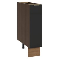 Balcão Porta-Temperos 20 cm 1 Porta (Sem Tampo) Rustic/Preto Lux Madesa