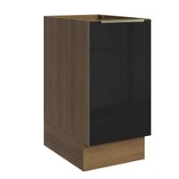 Balcão de Cozinha 40 cm 1 Porta (Sem Tampo) Rustic/Preto Lux Madesa
