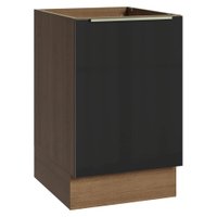 Balcão de Cozinha 50 cm 1 Porta (Sem Tampo) Rustic/Preto Lux Madesa