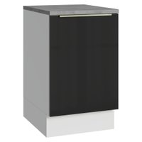 Balcão de Cozinha 50 cm 1 Porta Branco/Preto Lux Madesa