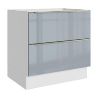 Balcão de Cozinha 80 cm 2 Gavetas (Sem Tampo) Branco/Cinza Lux Madesa
