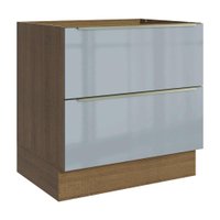 Balcão de Cozinha 80 cm 2 Gavetas (Sem Tampo) Rustic/Cinza Lux Madesa