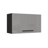 Armário Aéreo Cozinha 80 Cm Diamante 1 Porta Cinza/Titanio - Indékes
