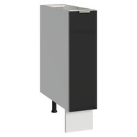Balcão Porta-Temperos 20 cm 1 Porta (Sem Tampo) Branco/Preto Lux Madesa