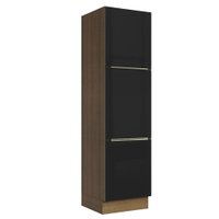 Paneleiro 60 cm 3 Portas Rustic/Preto Lux Madesa