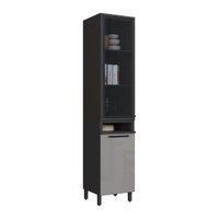 Paneleiro Diamante 2 Portas com Vidro Cinza/Titanio - Indékes