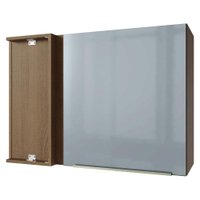 Armário Aéreo de Canto 1 Porta Rustic/Cinza Lux Madesa