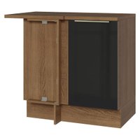 Balcão de Canto Com 1 Porta Rustic/Preto Lux Madesa