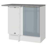 Balcão de Canto de 1 Porta Branco/Cinza Lux Madesa