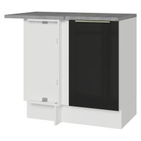 Balcão de Canto Com 1 Porta Branco/Preto Lux Madesa