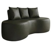 Sofa 2 Lugares Organico Ibiza 160 cm Corino Preto Vazzano