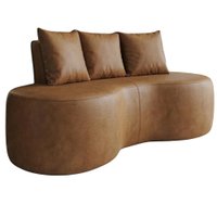 Sofa 2 Lugares Organico Ibiza 160 cm Corino Caramelo Vazzano