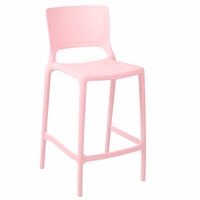 Banqueta Alta Cozinha Rosa Bebê Empilhável Urano em Polipropileno Acrilys