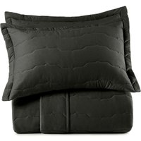 Kit Colcha Casal 3 Pçs Malha 100% Algodão 210x240cm Altenburg Preto Primitivo