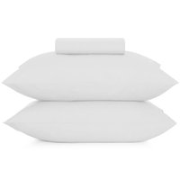 Jogo de Cama Casal 3 Pçs Liso Toque Acetinado 100% Poliéster 138x188x28cm Altenburg Branco