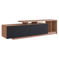 Rack Bancada Para TV 50 Pol 2 Portas 163 cm B91 Montana Preto NOVAM