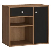 Armário Multiuso 1 Porta 60 cm B39 Mell Preto NOVAM