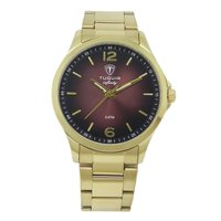 Relógio Masculino de Aço Tuguir Analógico Infinity TGI37224 Dourado e Vermelho