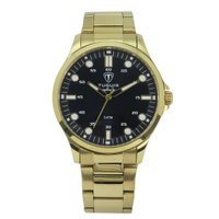 Relógio Masculino de Aço Tuguir Analógico Infinity TGI37217 Dourado e Preto