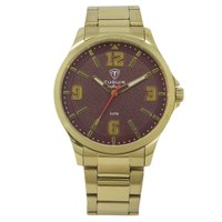Relógio Masculino de Aço Tuguir Analógico Infinity TGI37242 Dourado  e Vermelho